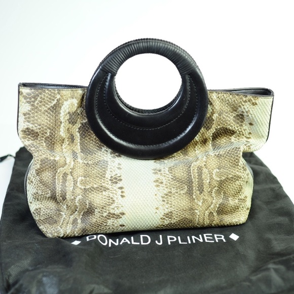 Donald J. Pliner Snakeskin Leather Handbag ๐ - Picture 2 of 10